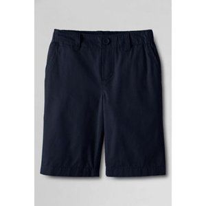 NWT LANDS' END GIRL'S PULL ON ELASTIC WAIST SHORTS CLASSIC NAVY MEDIUM